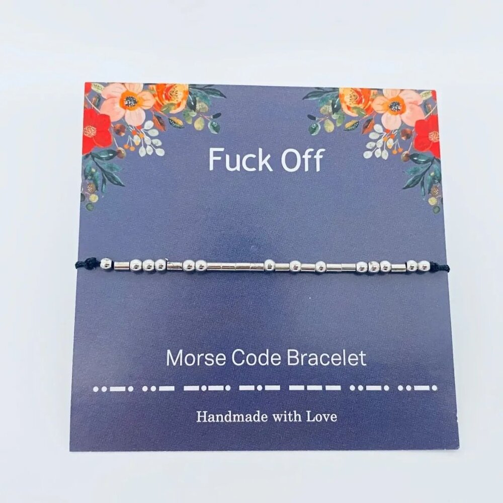 ($8) F*ck Off Morse Code Bracelet
